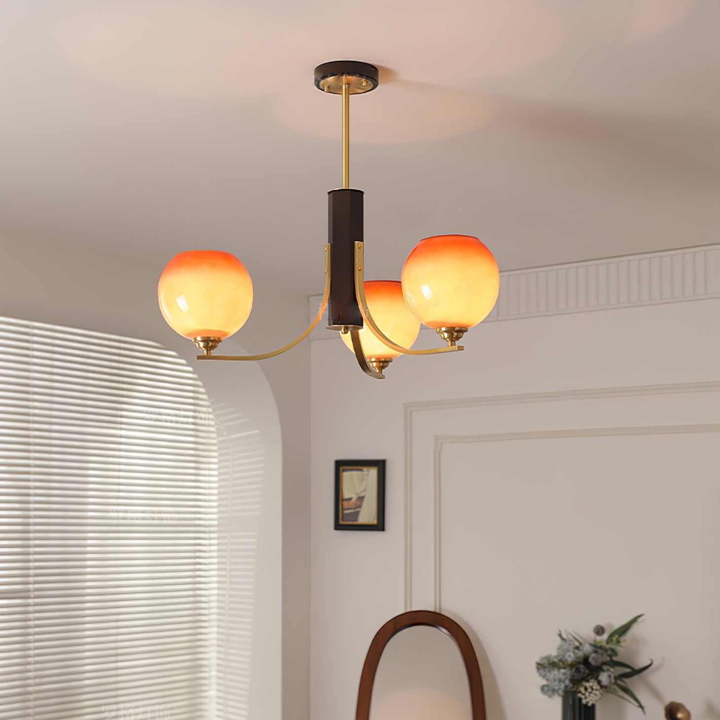 Vintage Caramel Globe Chandelier-Homelova