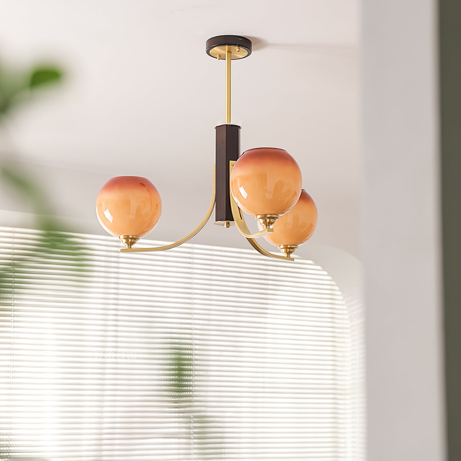 Vintage Caramel Globe Chandelier-Homelova