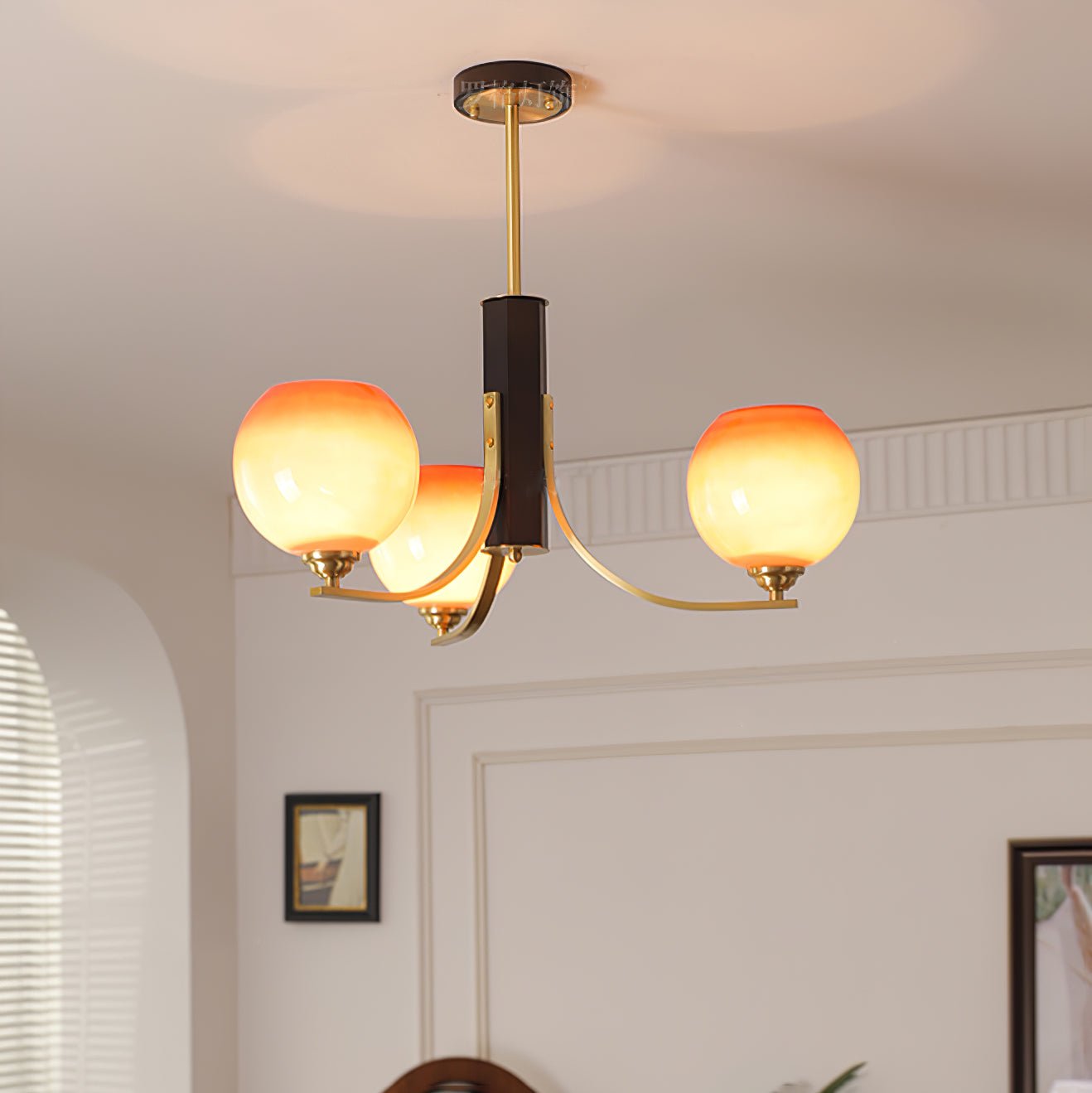 Vintage Caramel Globe Chandelier-Homelova