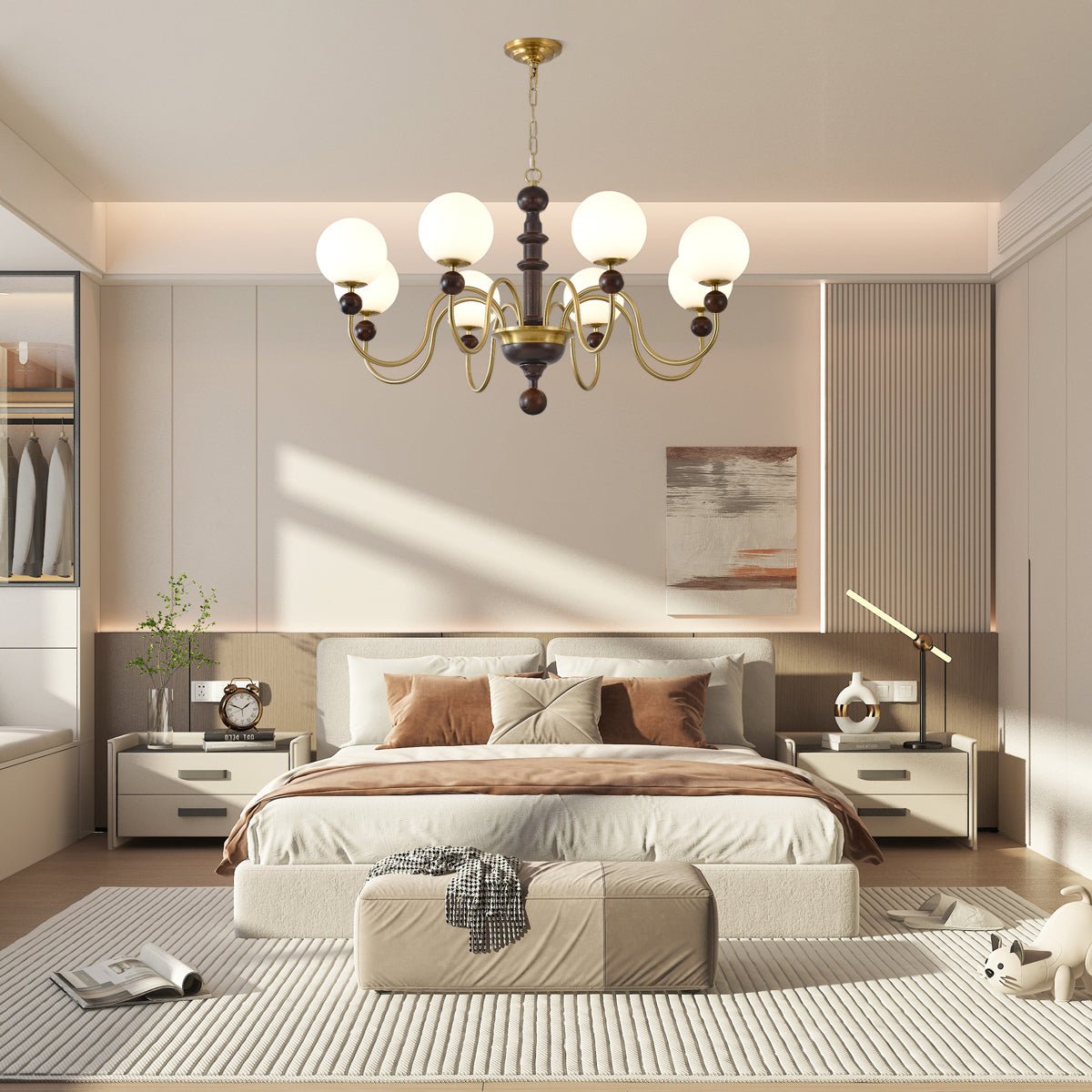 Vintage Curved Sphere Chandelier-Homelova