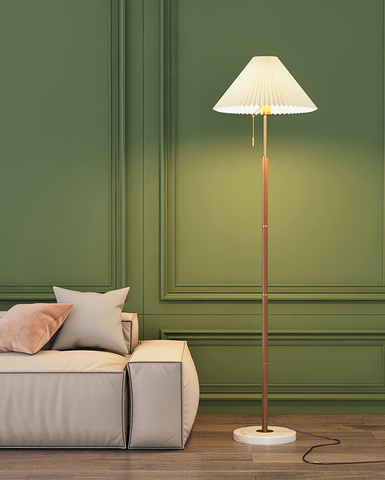 Vintage Pleated Floor Lamp-Homelova