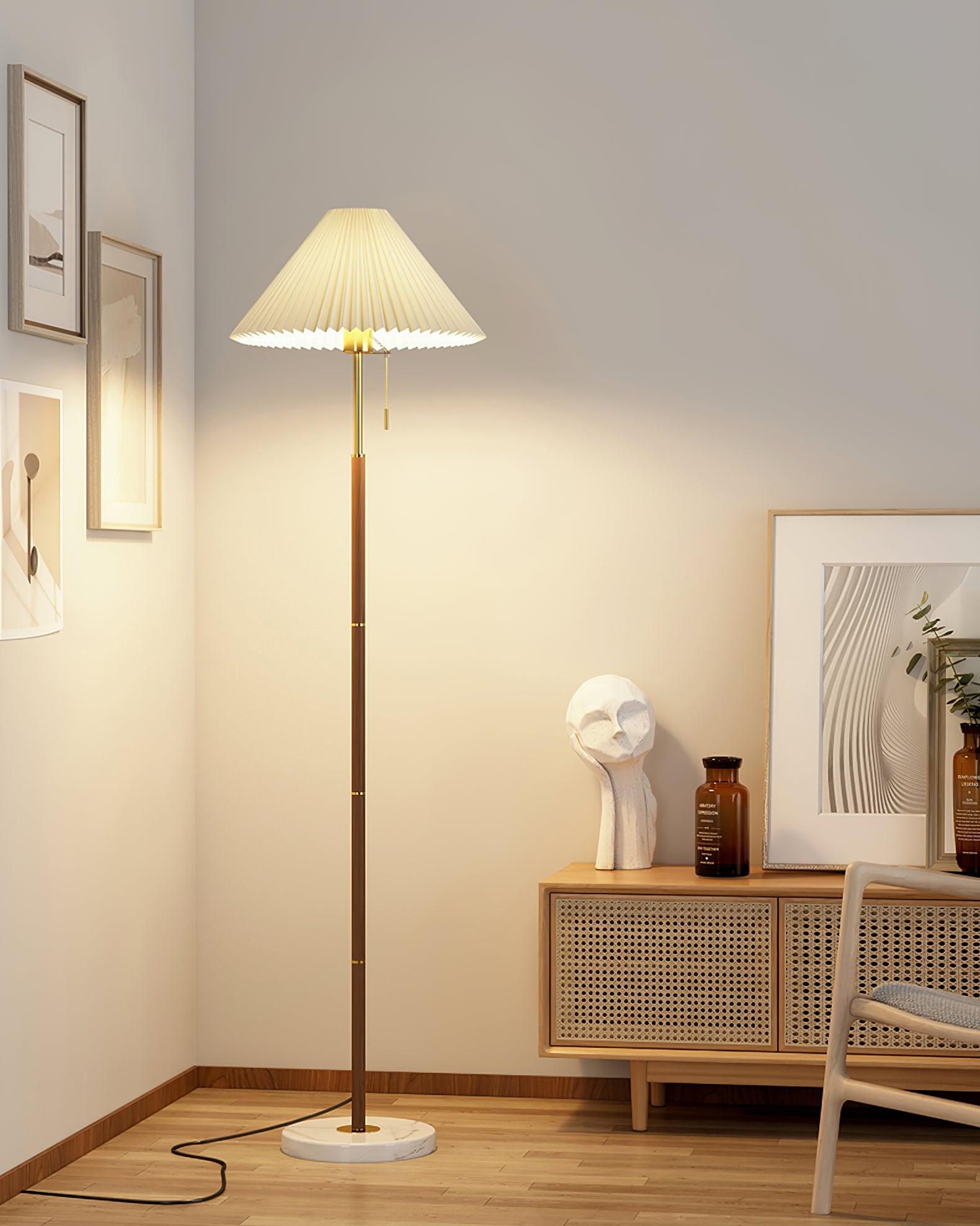 Vintage Pleated Floor Lamp-Homelova