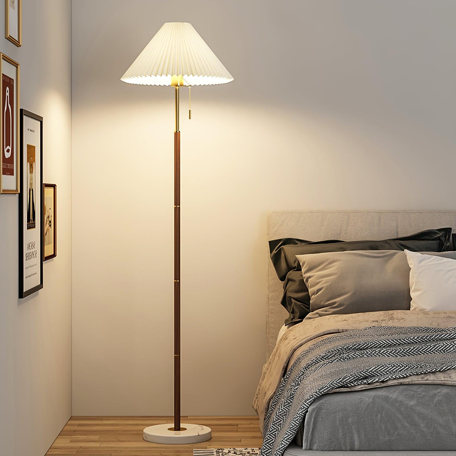Vintage Pleated Floor Lamp-Homelova