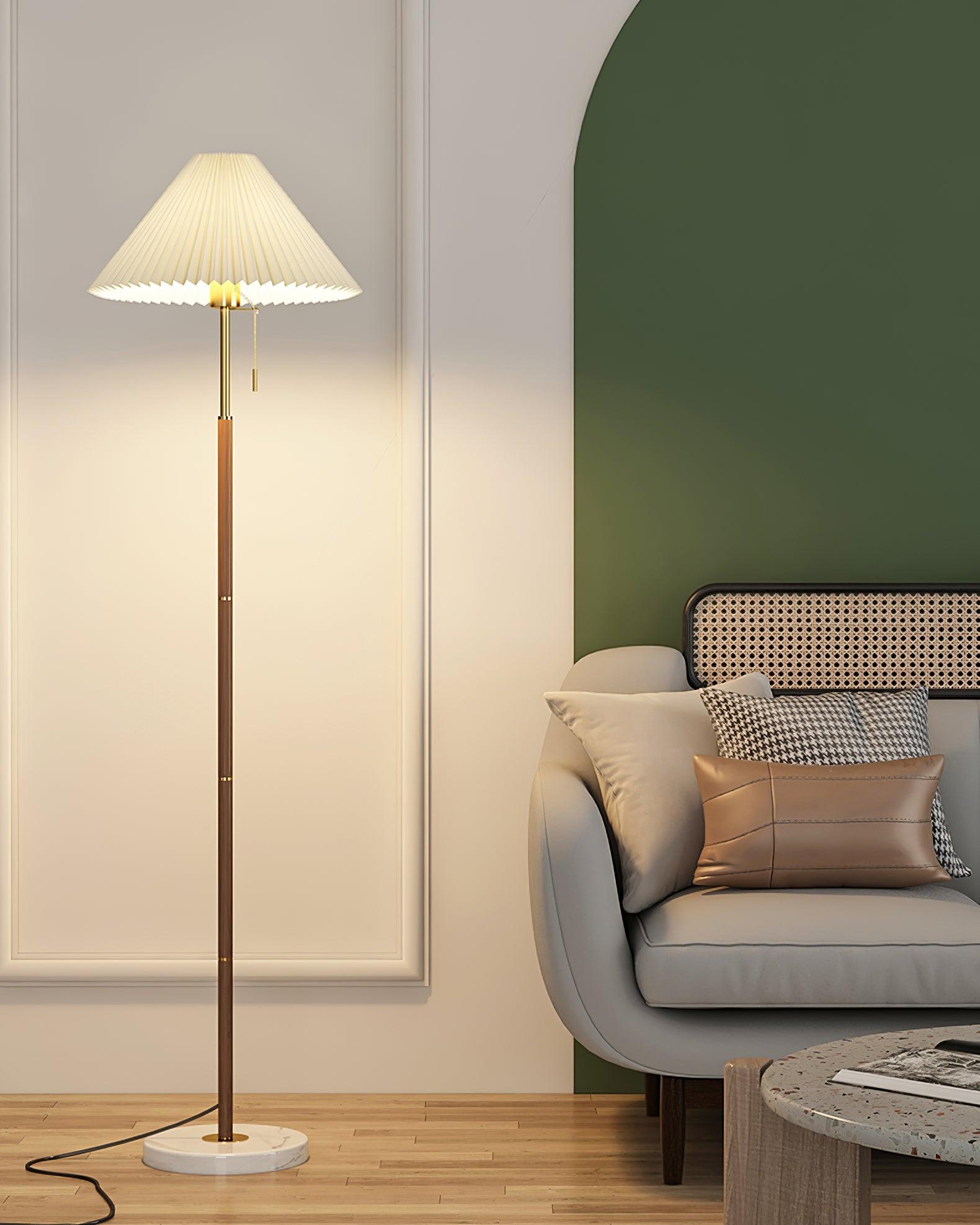 Vintage Pleated Floor Lamp-Homelova