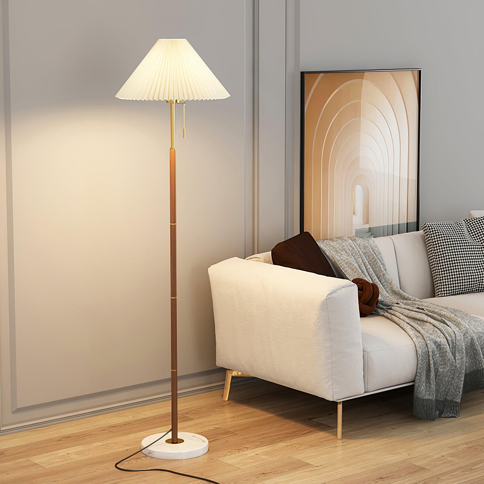 Vintage Pleated Floor Lamp-Homelova