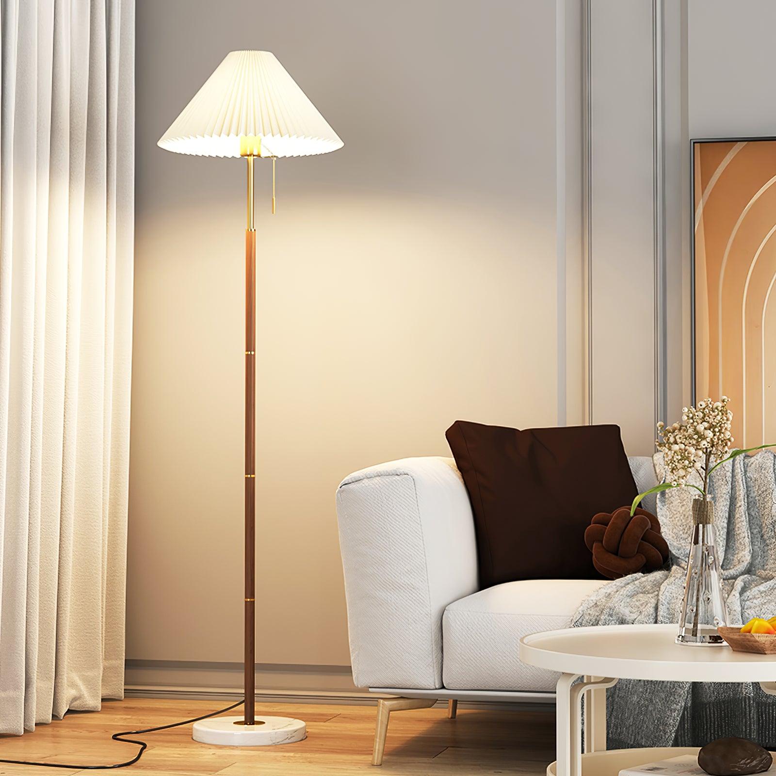 Vintage Pleated Floor Lamp-Homelova