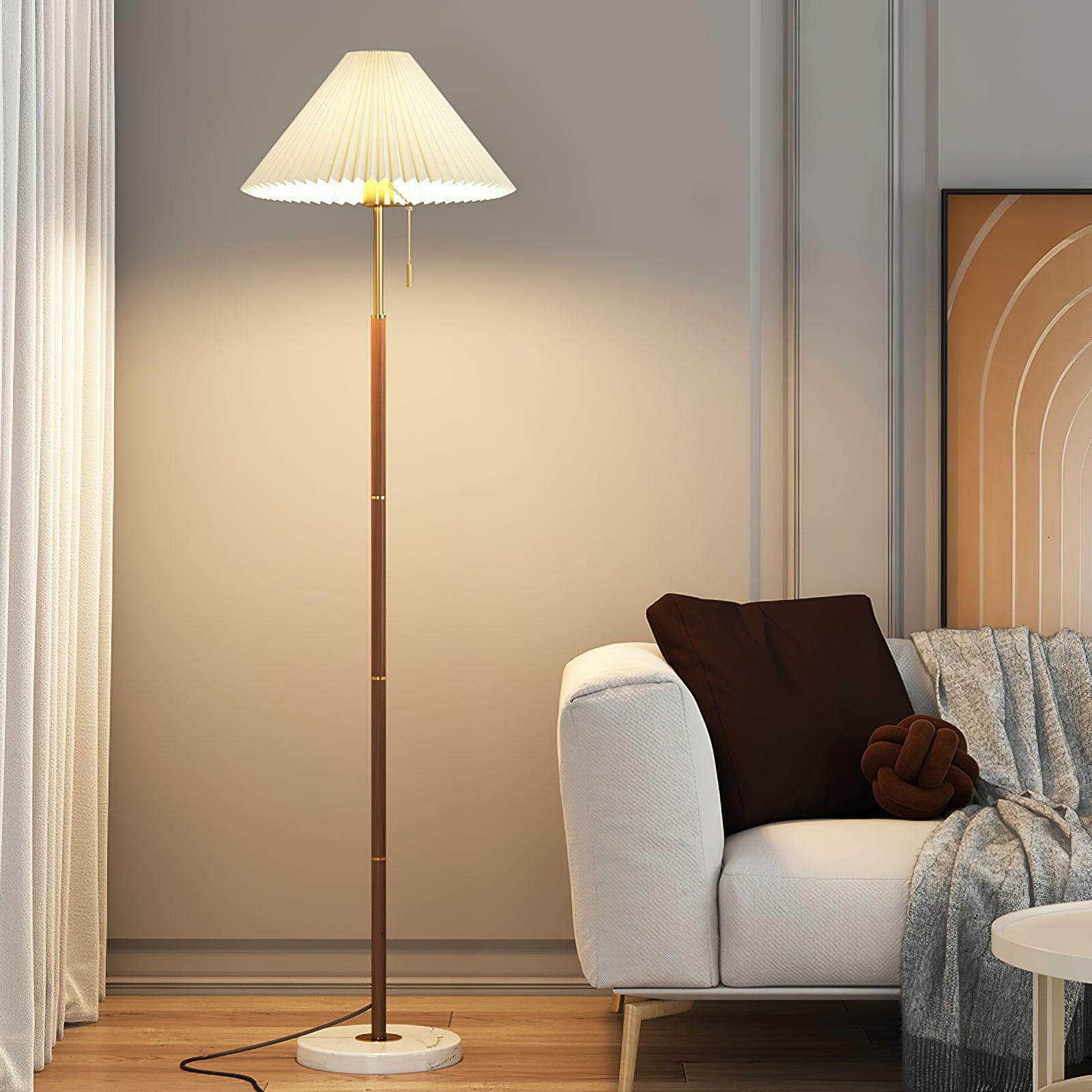Vintage Pleated Floor Lamp-Homelova