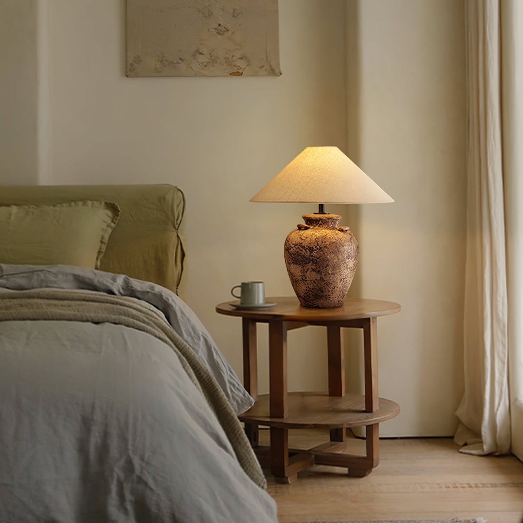 Vintage Terracotta Vase Table Lamp-Homelova