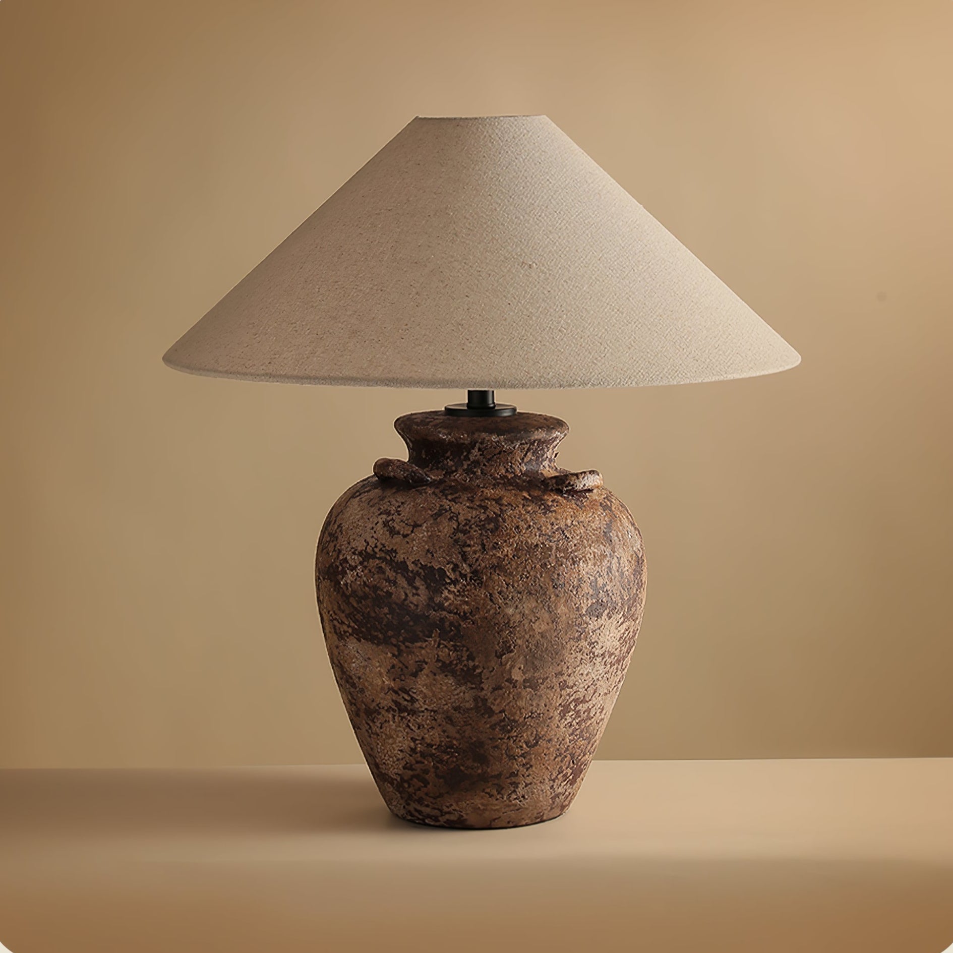 Vintage Terracotta Vase Table Lamp-Homelova