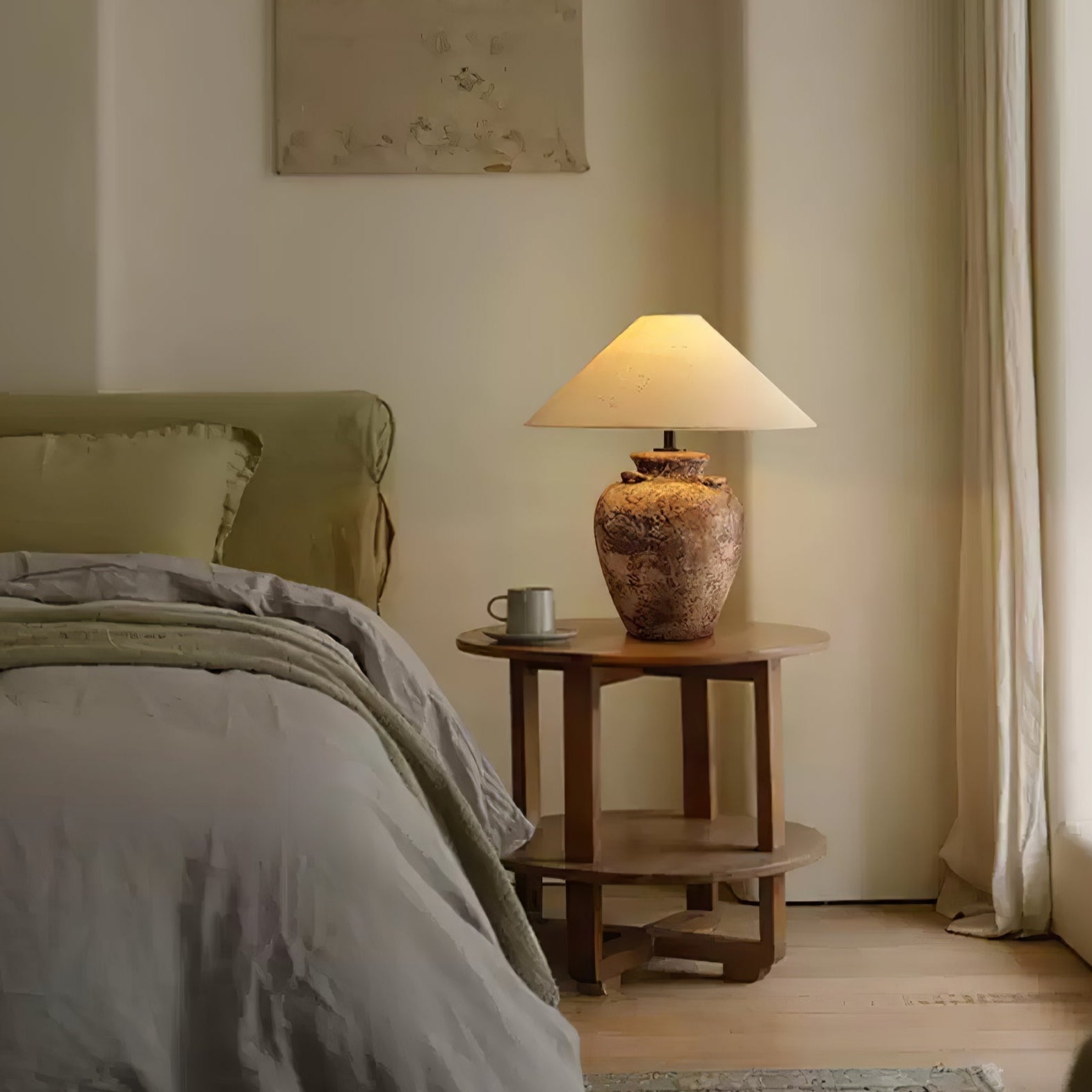 Vintage Terracotta Vase Table Lamp-Homelova
