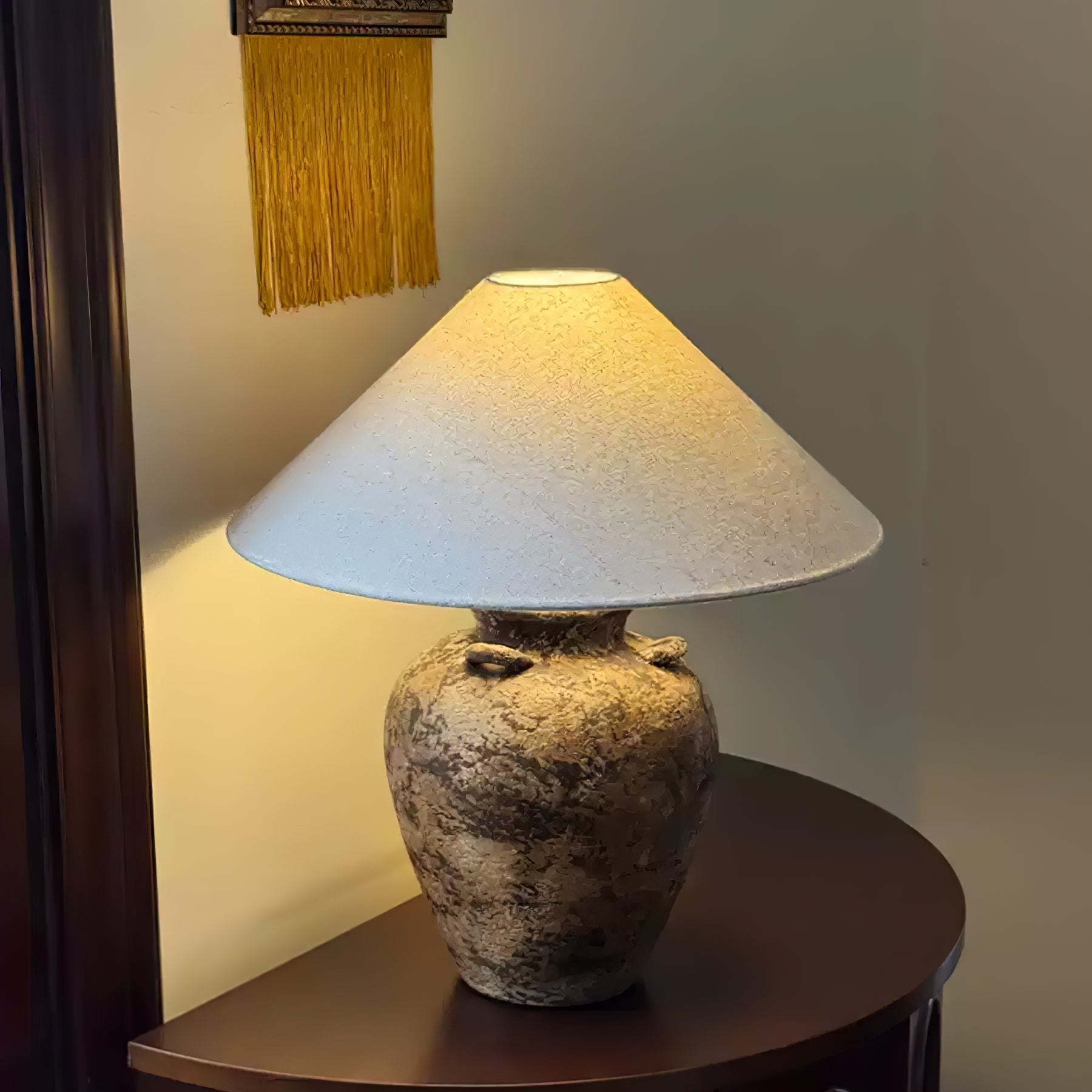 Vintage Terracotta Vase Table Lamp-Homelova