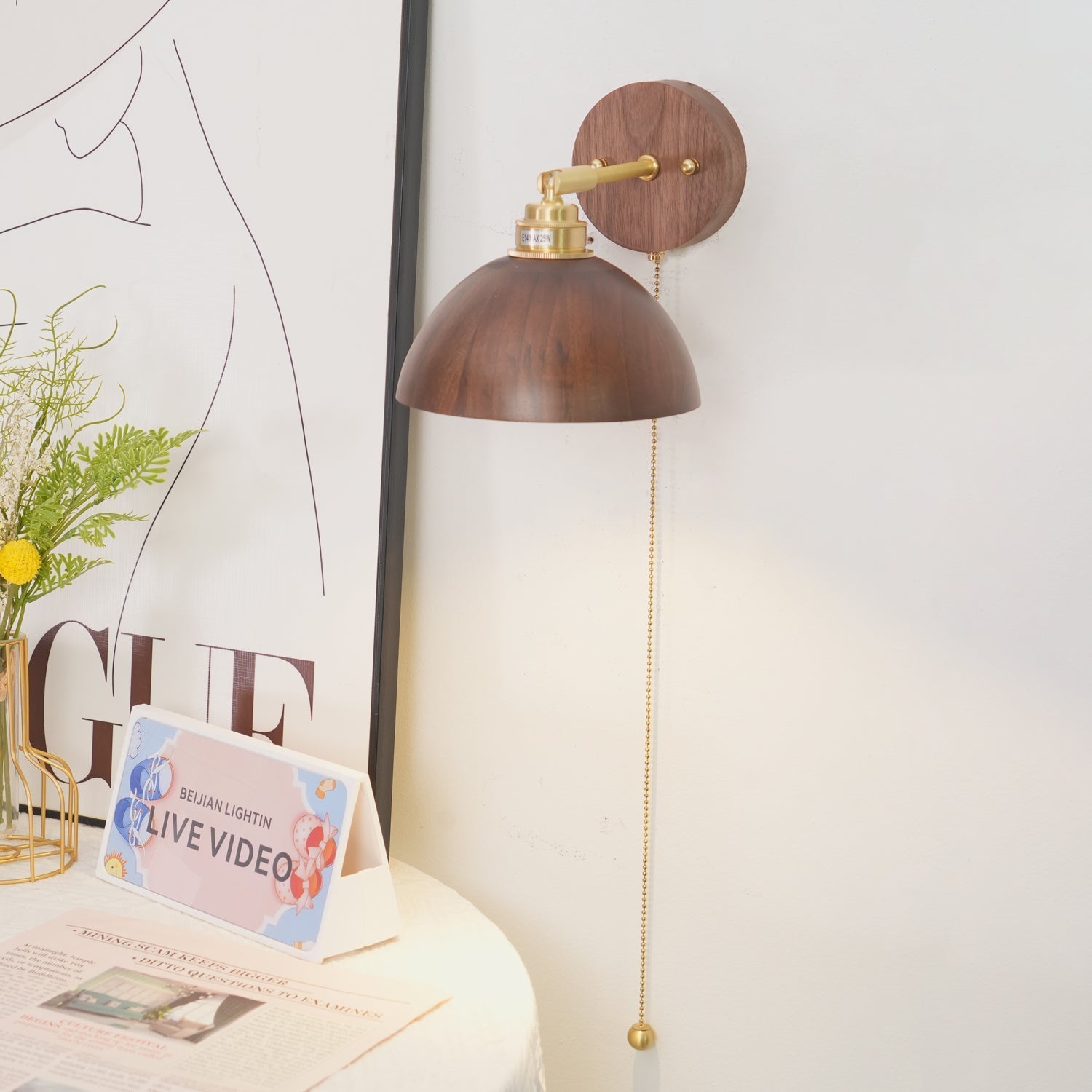 Rhett Pull Wall Lamp-Homelova