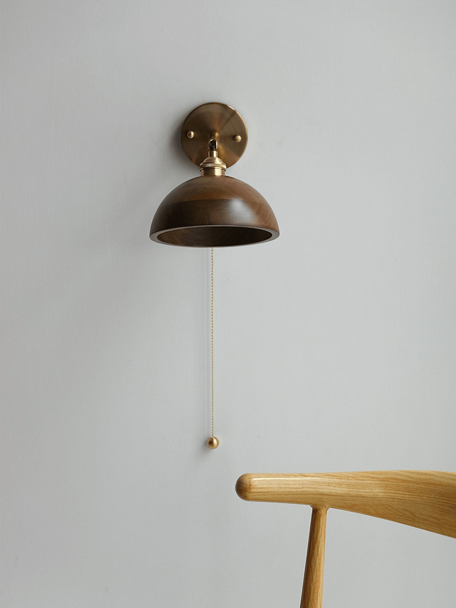 Vintage Wood Plug-in Wall Lamp-Homelova