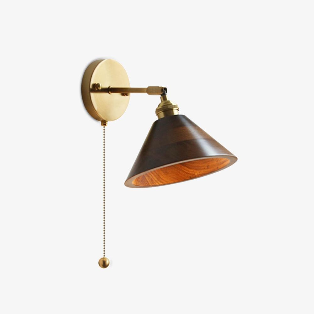 Vintage Wood Plug-in Wall Lamp-Homelova