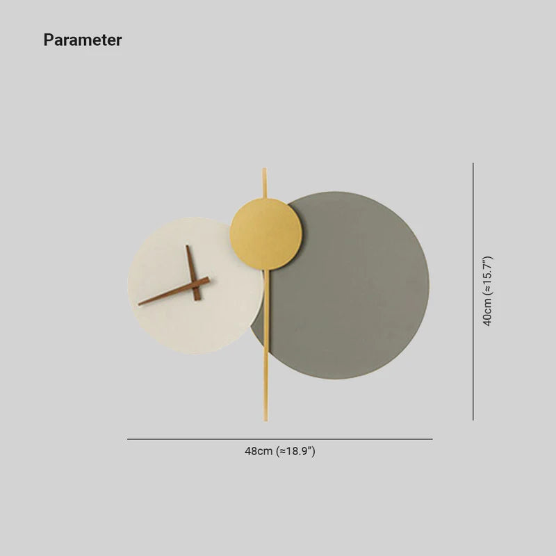 Nordic Redondo Reloj Aplique de Pared, Blanco/Gris/Negro/Verde