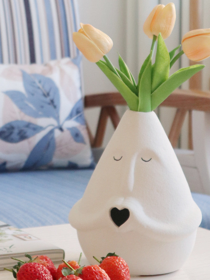 Abstract Art Ceramic Vase: Unique Human Figure Design-Homelova