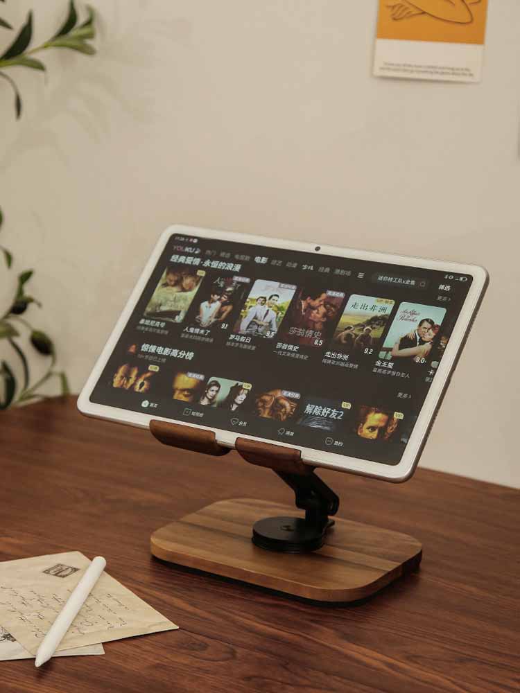 Adjustable Wooden Ipad Tablet Stand, iPad Drawing Easel,Black Walnut Design-Homelova