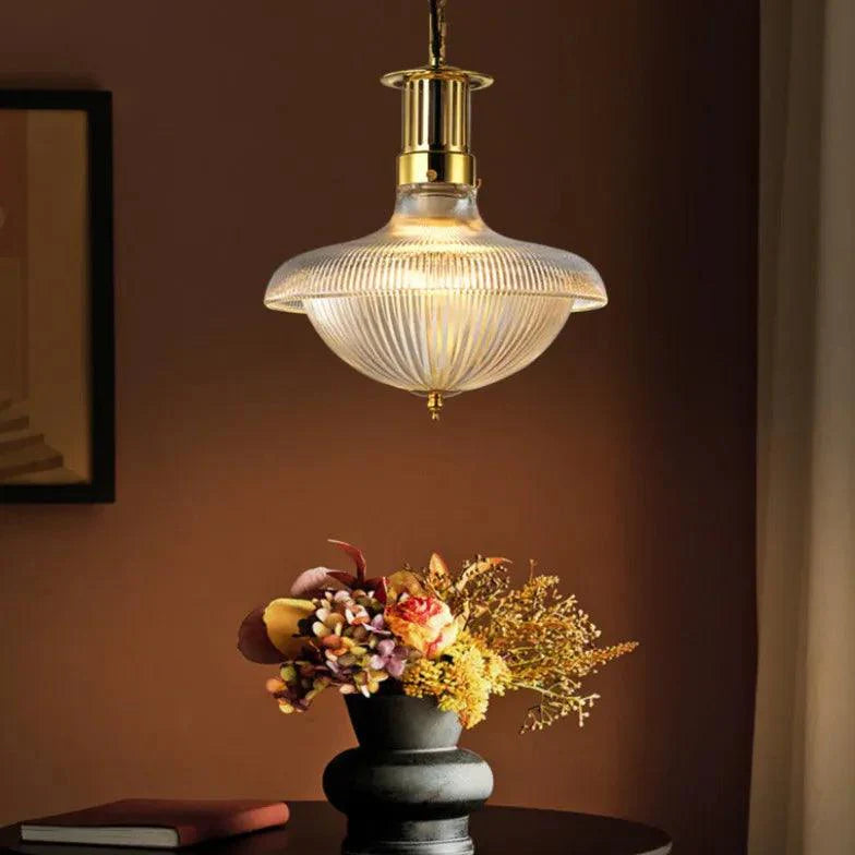 Textured Glass Shade Vintage Pendant Light-Homelova