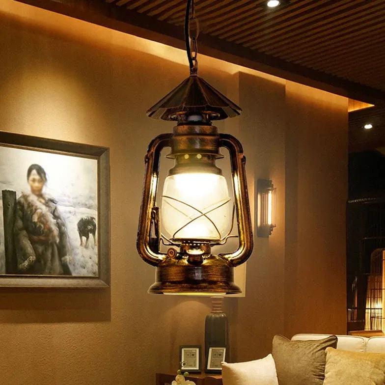 Lantern-Shaped Vintage Industrial Pendant Light-Homelova