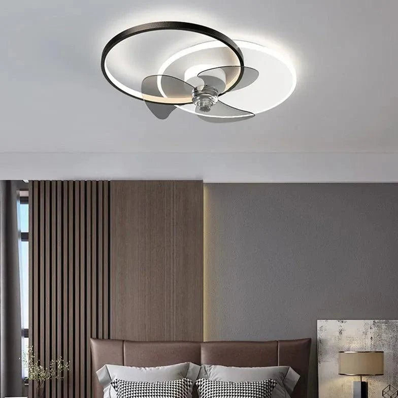 Crossed Ring Design LED Bedroom Fan Light-Homelova