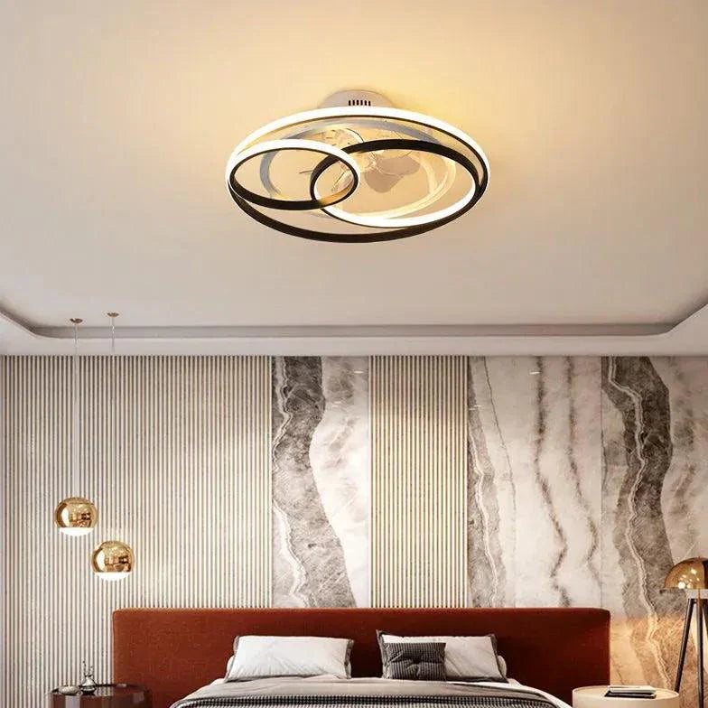 Crossed Ring Design LED Ceiling Fan Light-Homelova