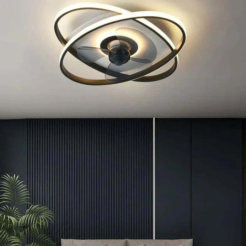 Cross Oval Design LED Modern Ceiling Fan Light-Homelova