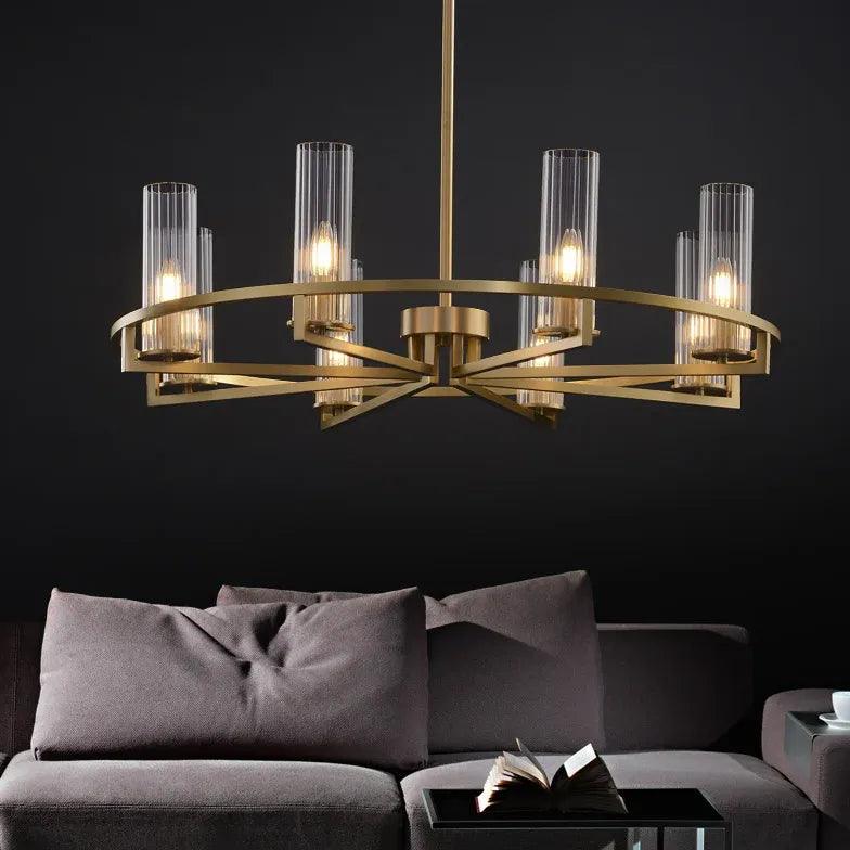 Ring-Frame Design Living Room Gold Chandelier-Homelova