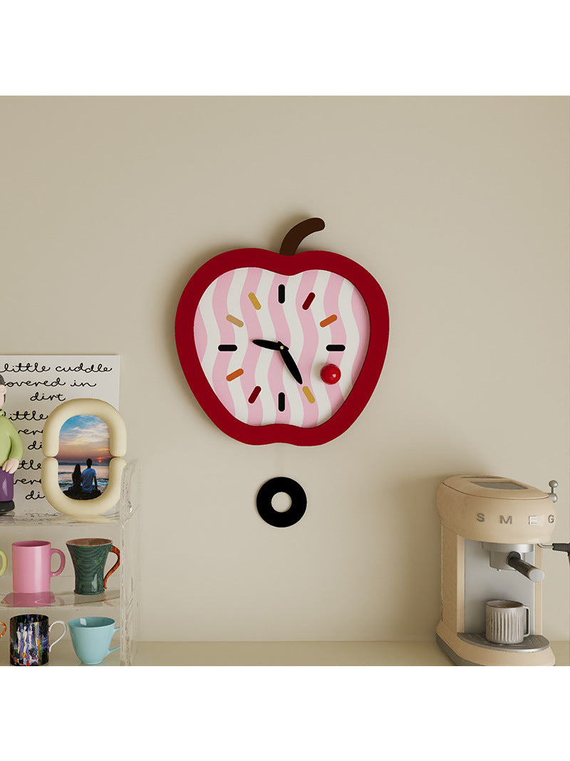 Beautiful Big Apple Wall Clock, Home Decoration Ideas-Homelova