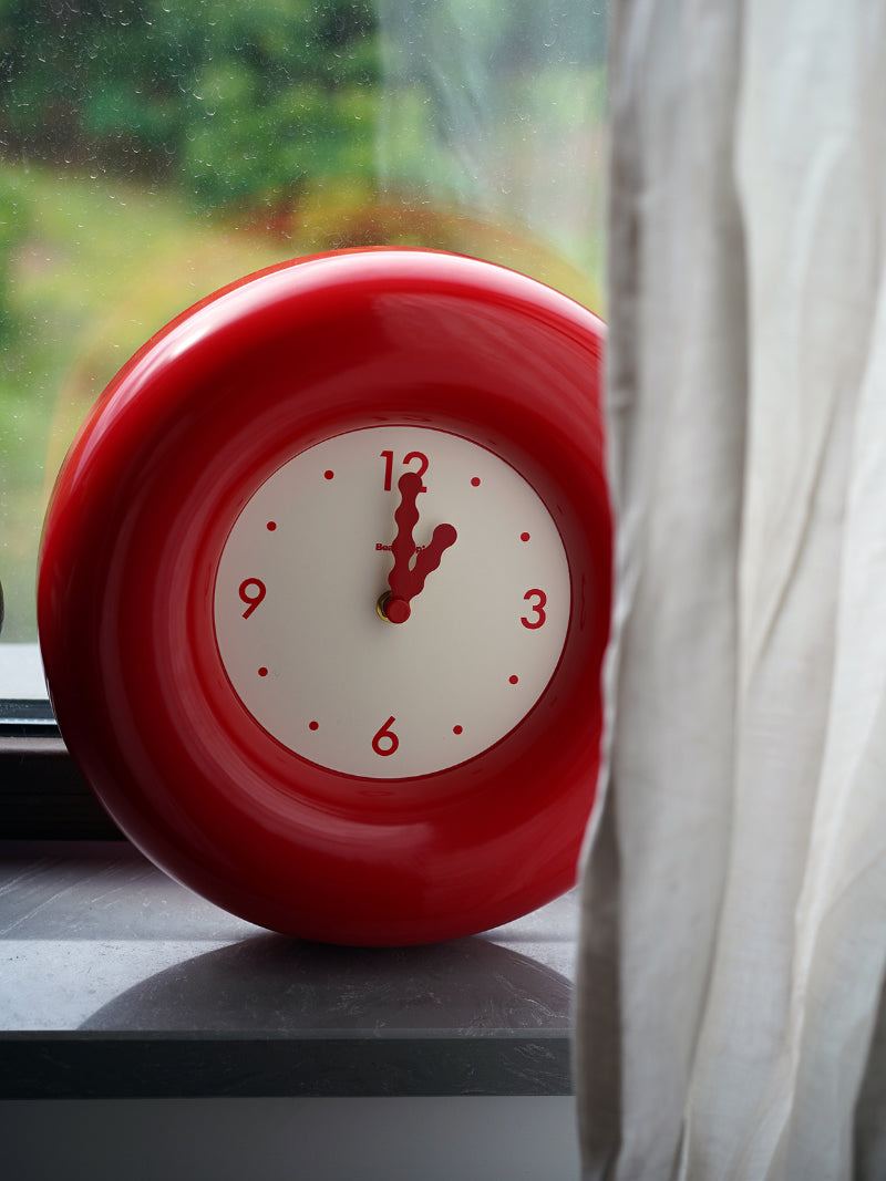 Beautiful Red Donut Art Wall Clock, Living Room Decoration Ideas-Homelova