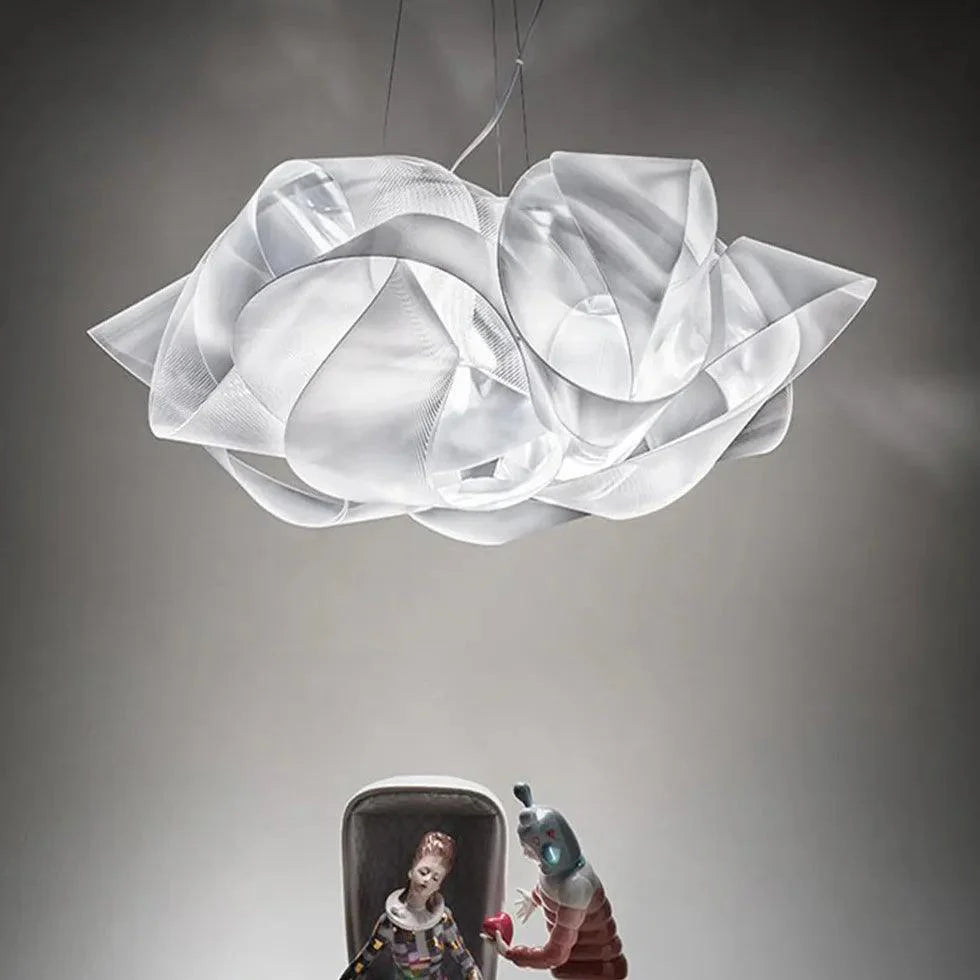 White Cloud-Shaped PVC LED Pendant Light-Homelova