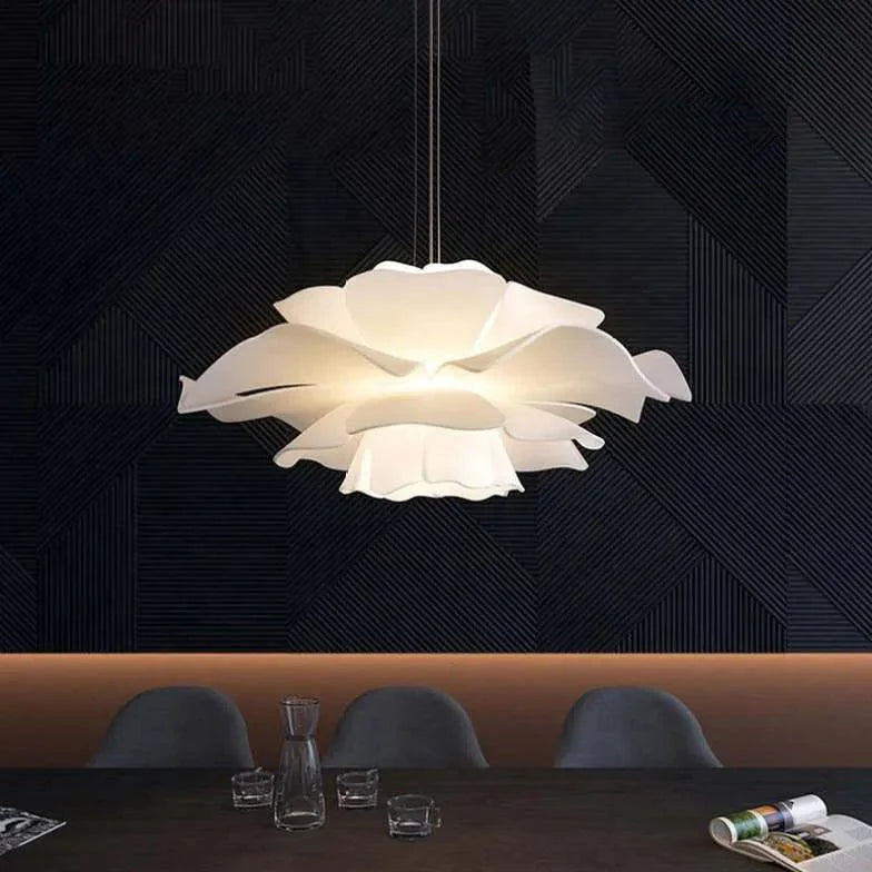 Flower-shaped White Dining Room Pendant Light-Homelova