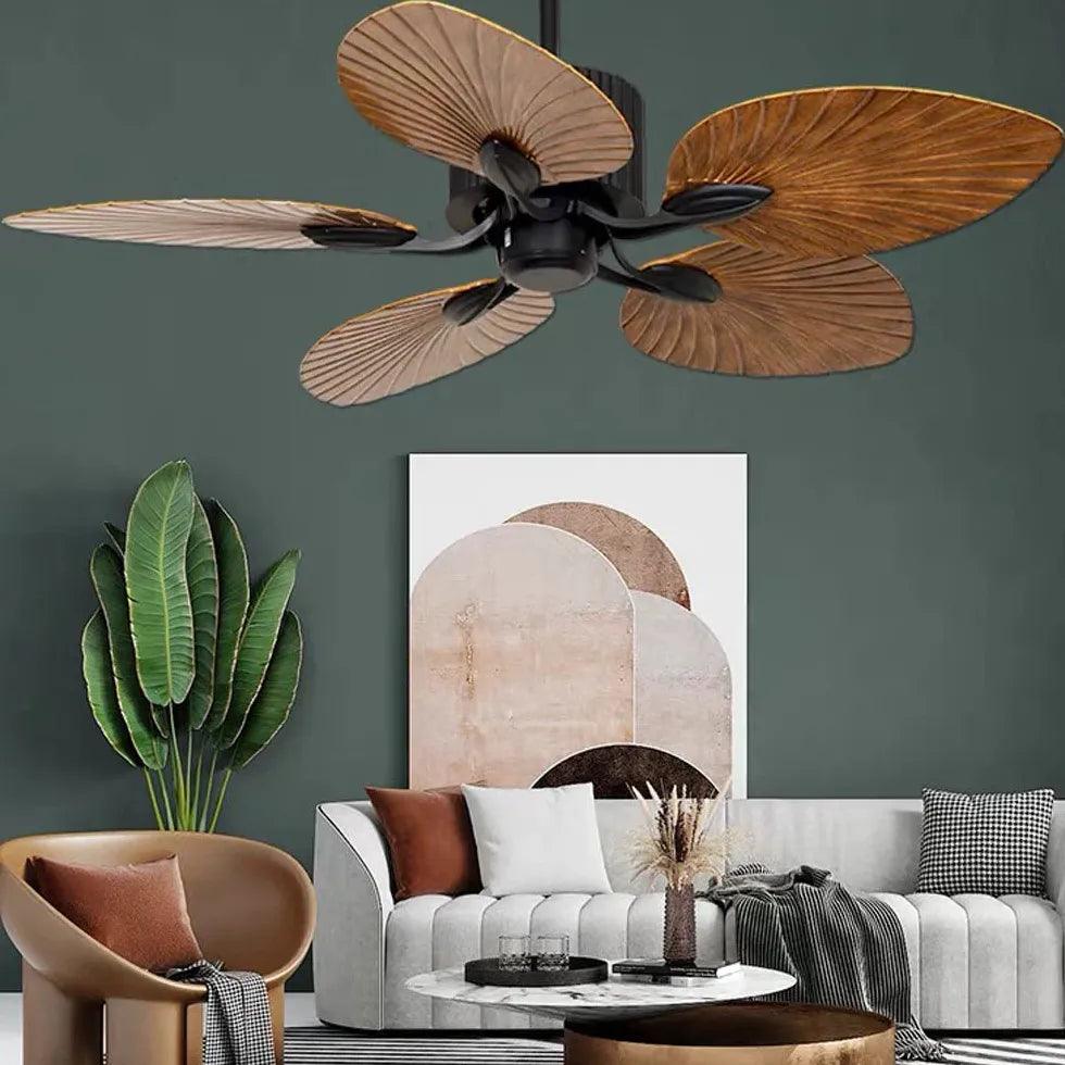 Vintage Five-Leaf Plant Leaf Design Ceiling Fan-Homelova