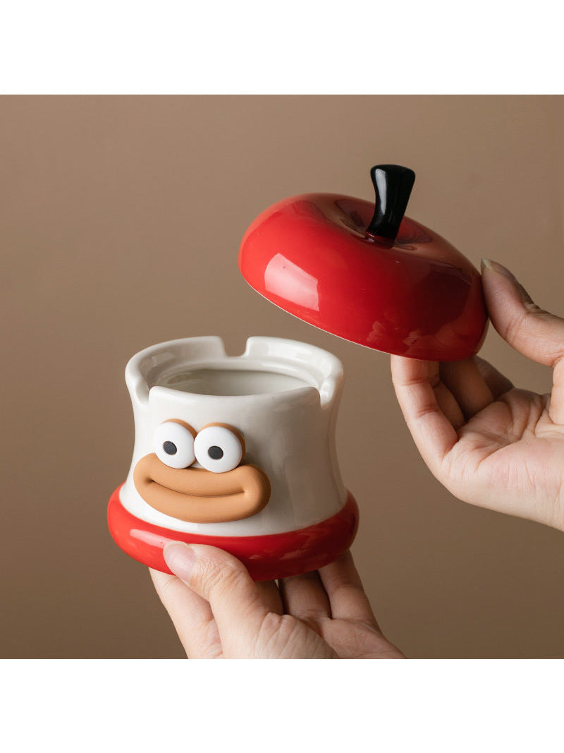 Big Lips Apple-Shaped Ashtray - Fun and Quirky Home or Office Decor-Homelova