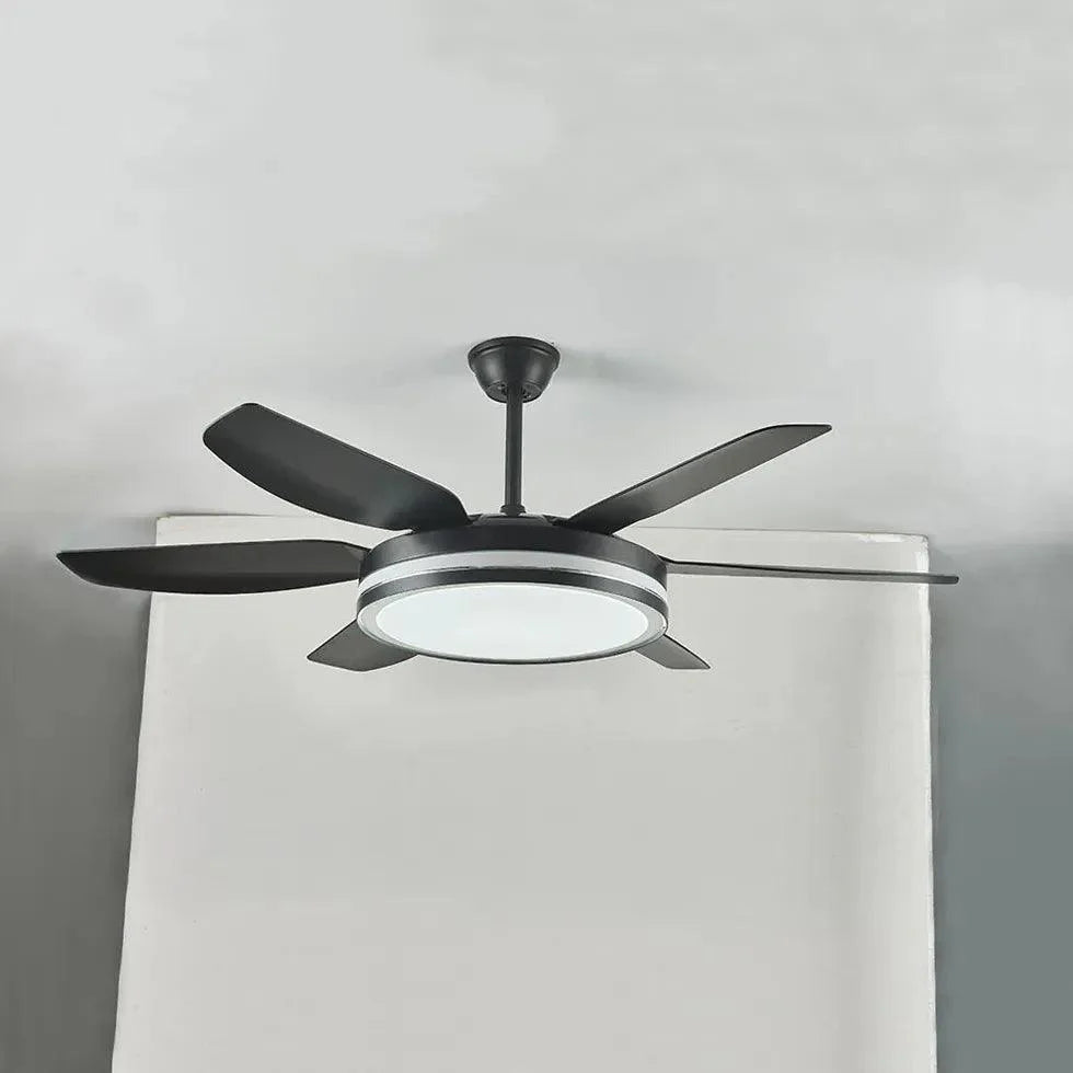 Black Metal Modern Minimalist Fan Light-Homelova