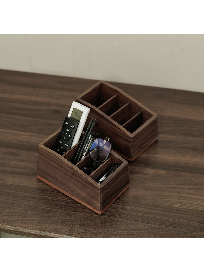 Black Walnut Office Storage Box,  Pen Holder,Desktop Organize-Homelova