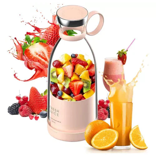 Compact Portable Smoothie Blender with Fruit Container and Drinking Cap-Homelova