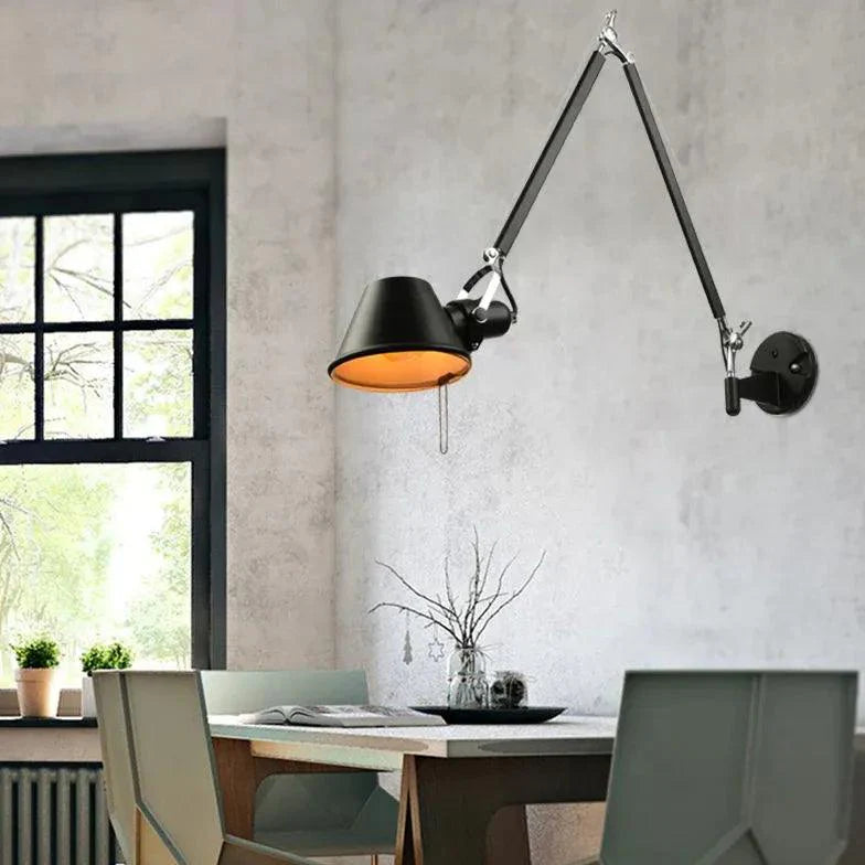 Metal Arms Adjustable Industrial Wall Lights-Homelova