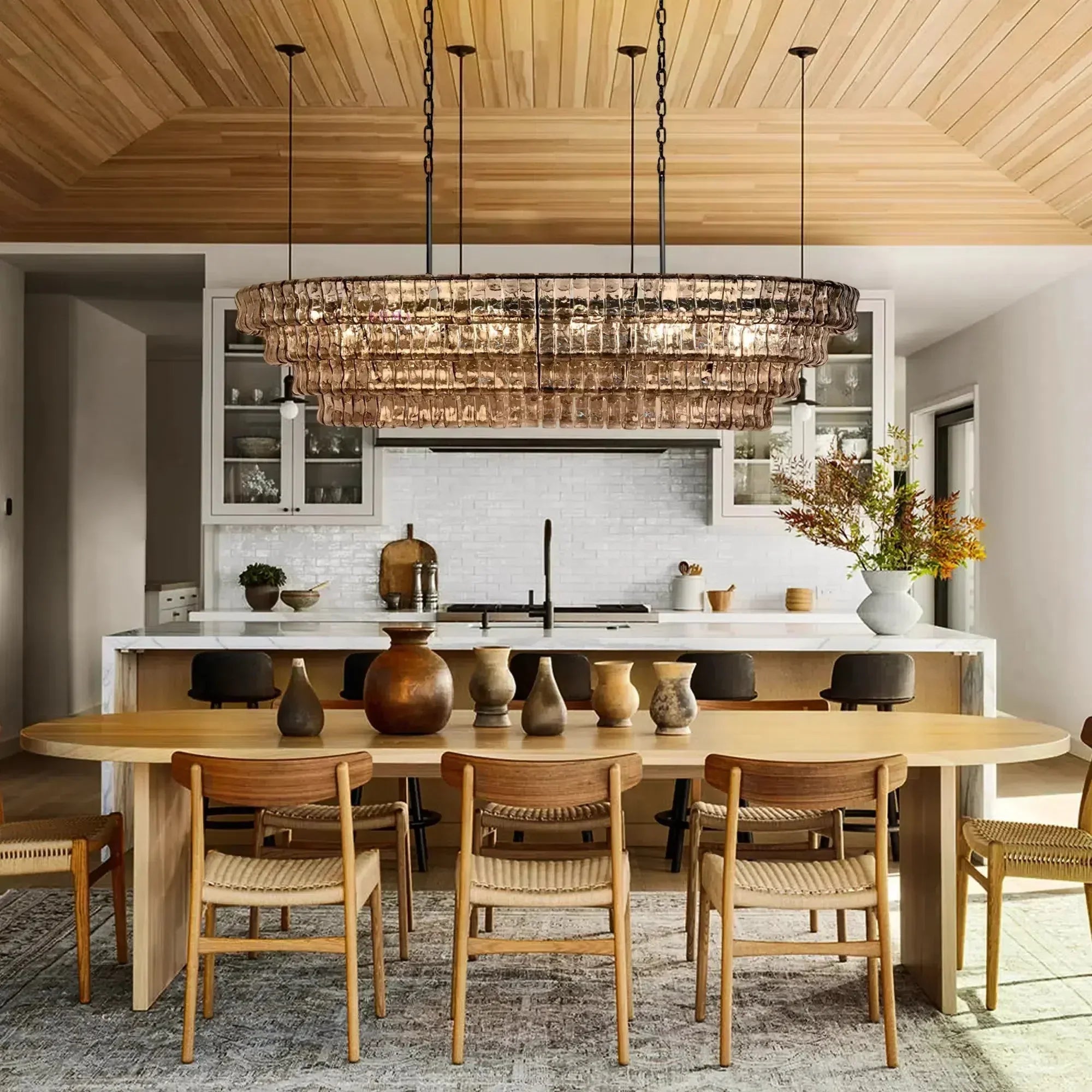 Ghiaccio Oval Chandelier 54''65''-Homelova