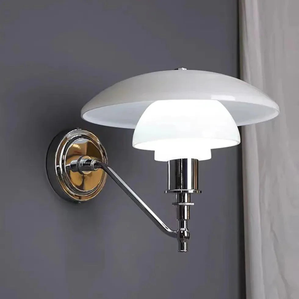 Chrome Plated Glass Lampshade Modern Wall Lights-Homelova