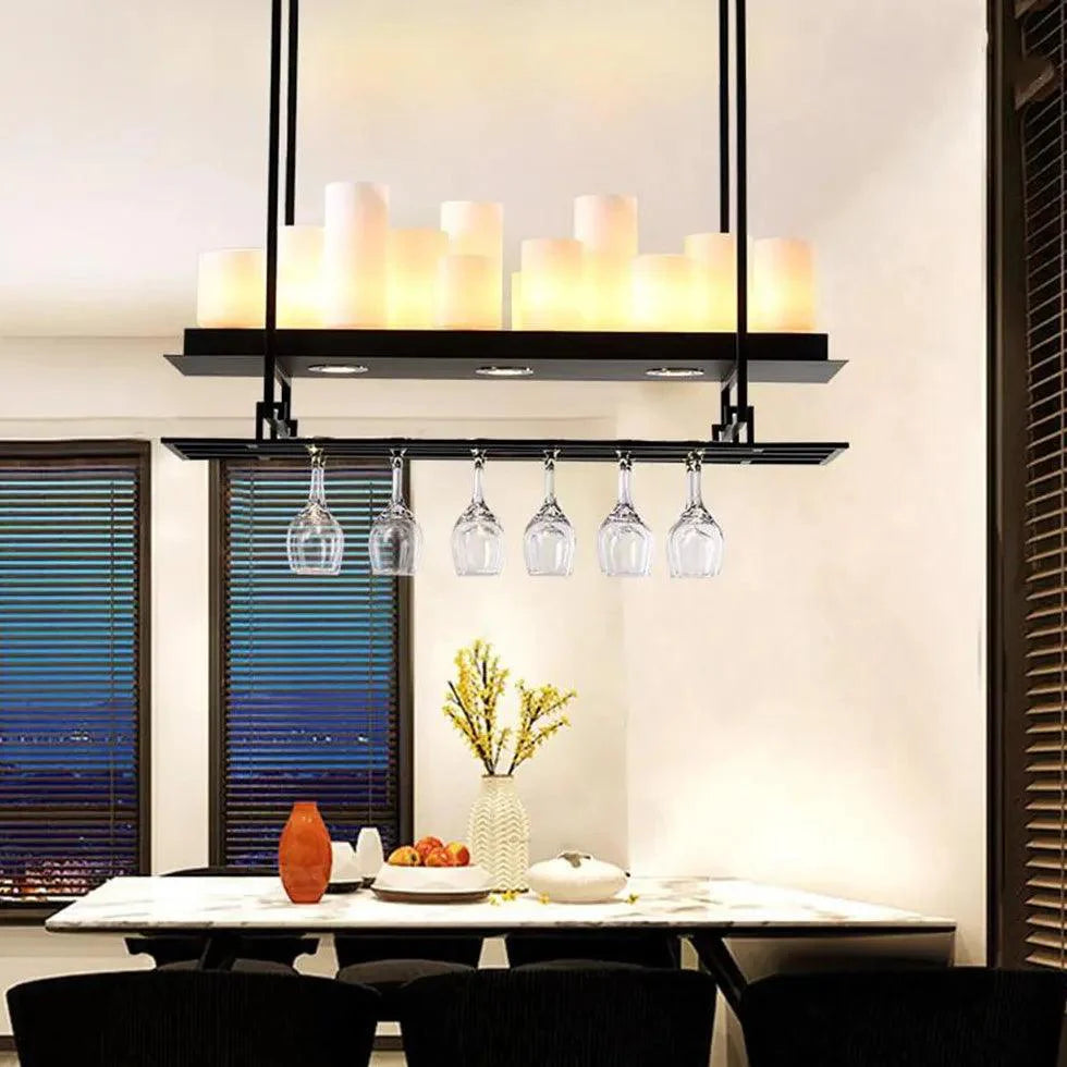 Candle Holder Black Dining Room Pendant Light-Homelova