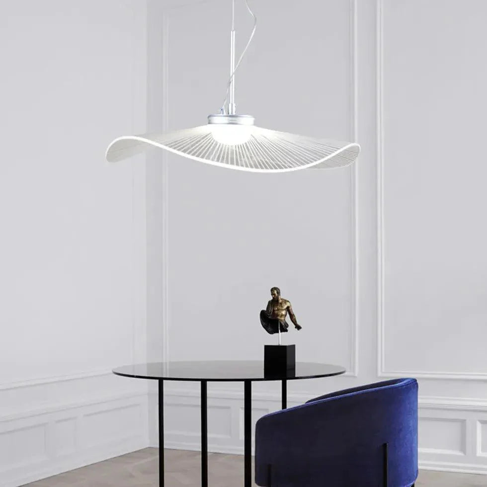 Lotus Leaf-shaped Modern White Acrylic Pendant Light-Homelova