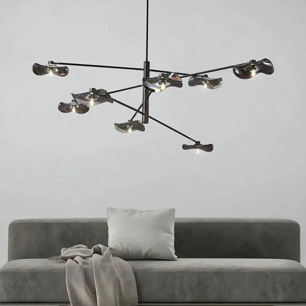 Branch-shaped Multi-light Black Modern Pendant Light-Homelova
