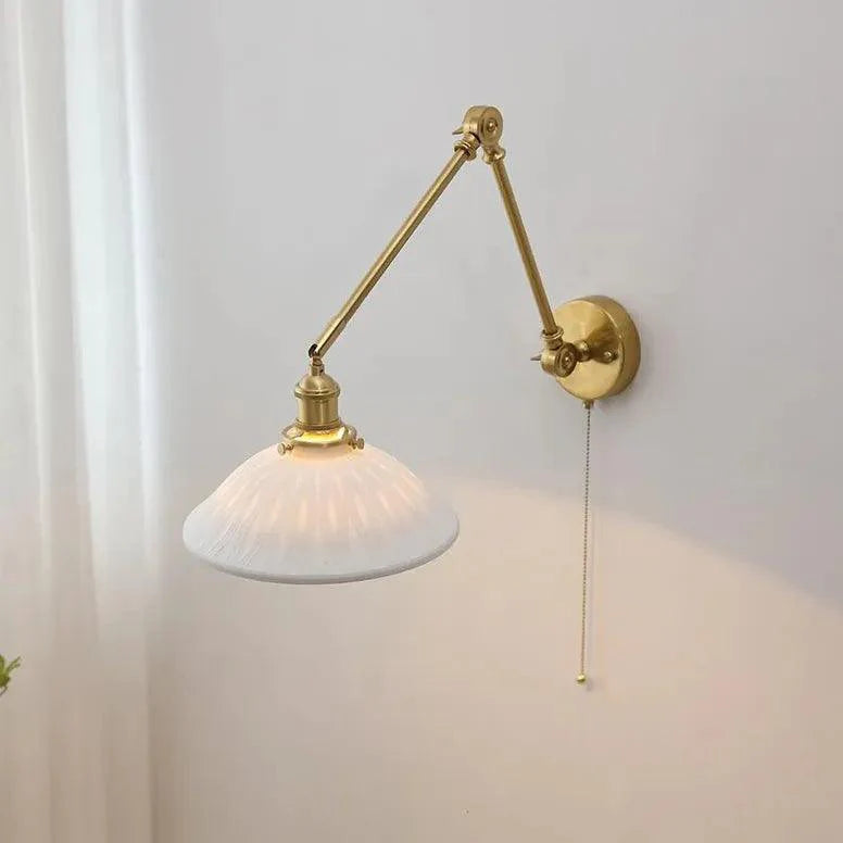 Porcelain Wall Light Brass Vintage-Homelova