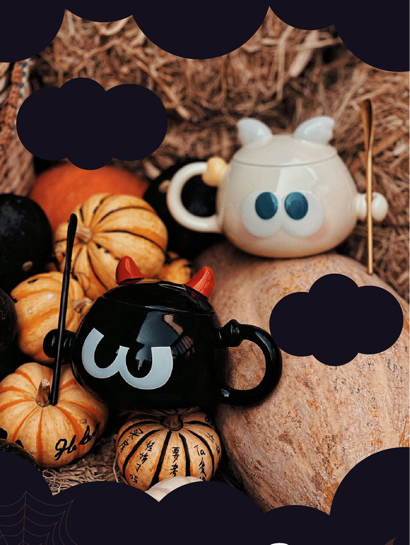 Cartoon Angels And Devil Ceramic Mug, Halloween Gifts, Valentine’S Day Gifts-Homelova
