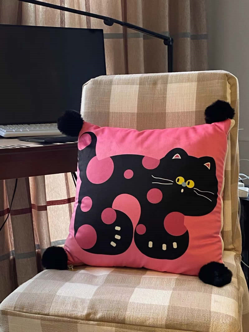 Cartoon Big Face Cat Pillow Air Conditioning Blanket Two In One,Creative Gifts-Homelova