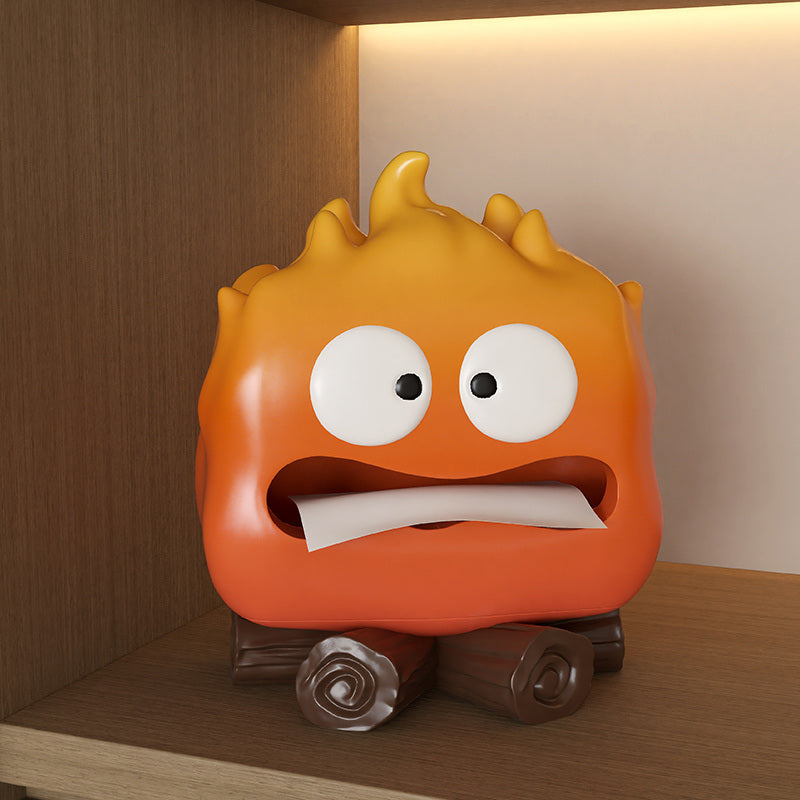 Cartoon Flame Tissue Box: Playful Home Decor Accent-Homelova