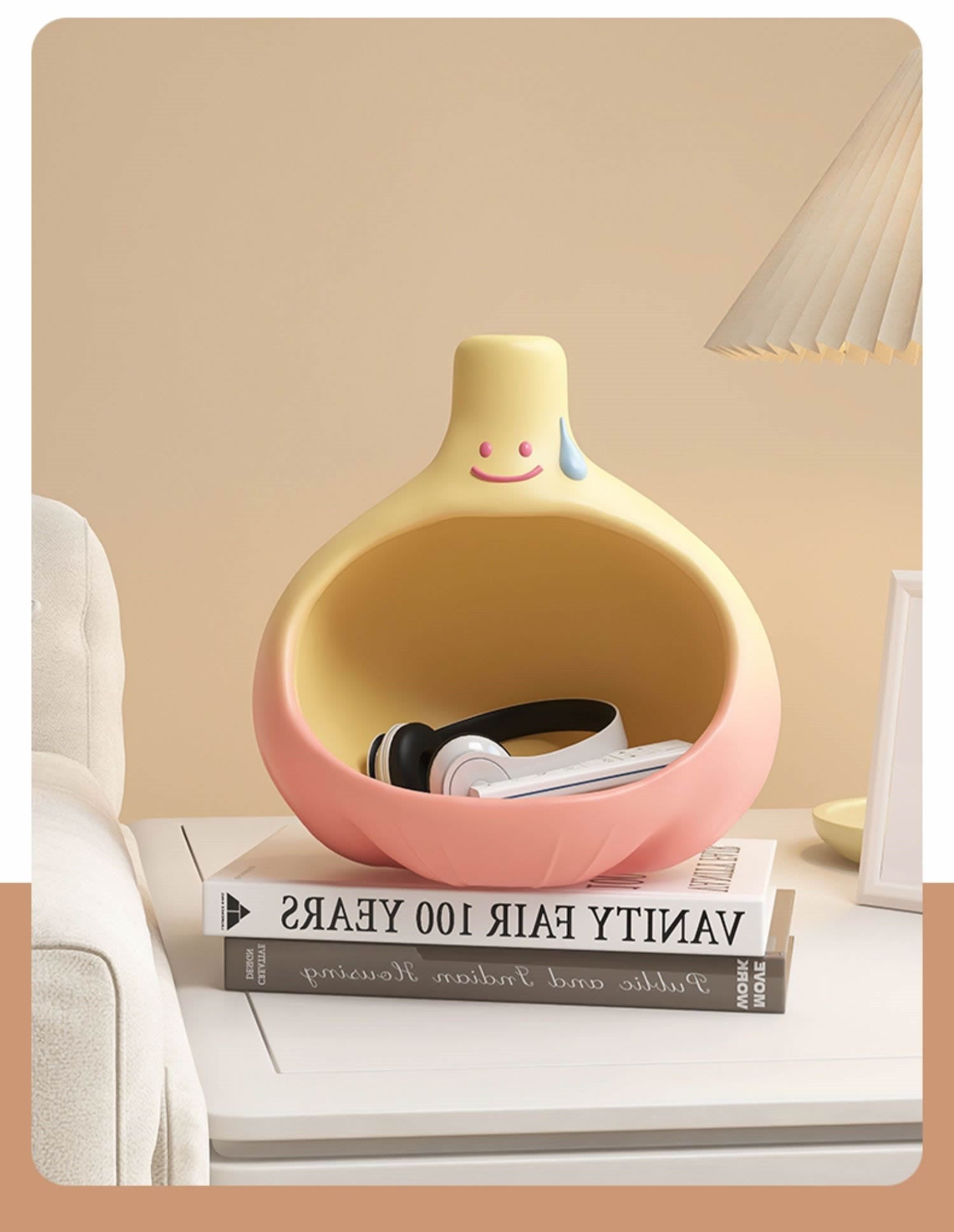 Cartoon Garlic Storage Box: Desk Organizer and Candy Tray-Homelova