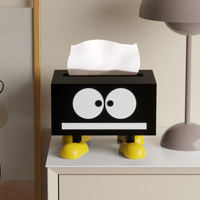 Cartoon Monster Tissue Box With Big Black Eyes,Desk Decoration Ideas-Homelova