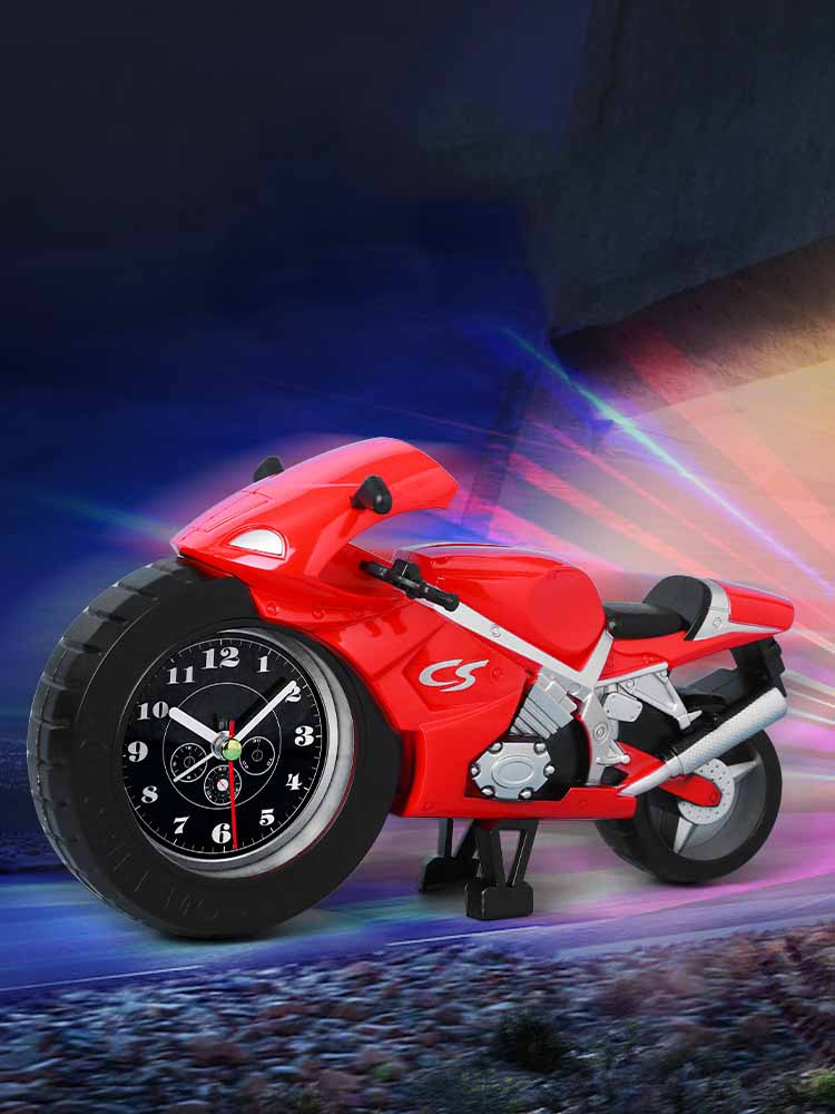 Cartoon Motorcycle Desktop Small Clock, Children'S Toy Ornaments-Homelova