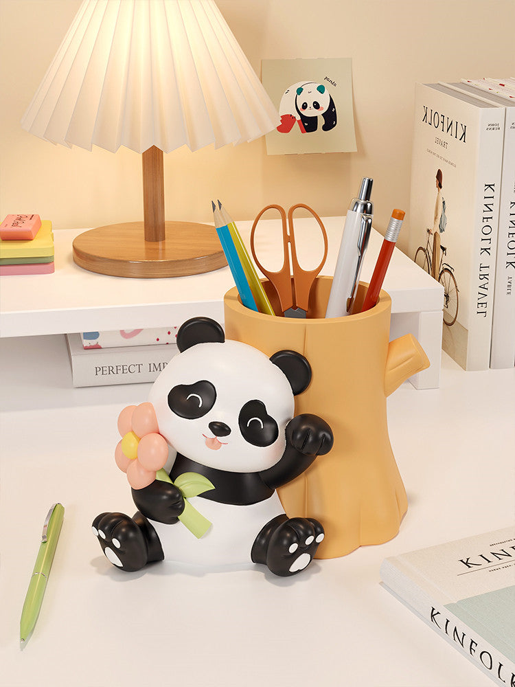Cartoon Panda Office Organizing Pen Holder, Cute Children’S Gift-Homelova